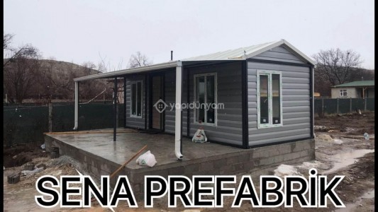 VERANDALI ÇATILI KONTEYNER EV  2 ODALI WC DUŞ LAVABO MUTFAK DOLABI