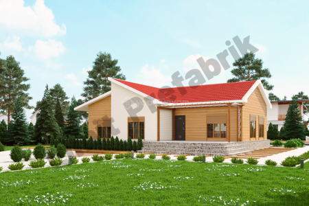 Kampanyalı Prefabrik Evler  | 132m2  Tek Katlı Prefabrik Ev 3+1