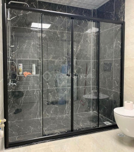 Siyah Profil Teknesiz Cam Duşakabin