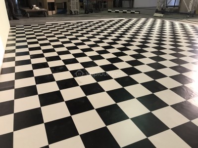 Siyah Beyaz Kareli Mineflo Damalı Yer döşeme Zemin Kaplama pvc yer döşeme siyah  beyaz