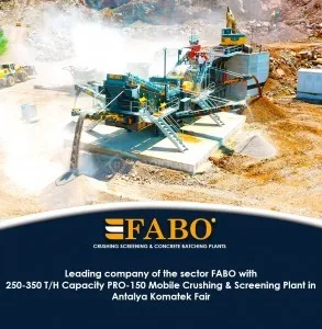 FABO PRO-150 WOBBLER BESLEYİCİLİ MOBİL TAŞ KIRMA VE ELEME TESİSİ
