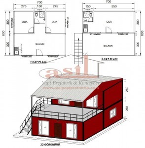 84 m² (63+21 m²) 2 KATLI,ÇATI, VERANDALI DIŞ BETOPAN, İÇ PVC KONUT