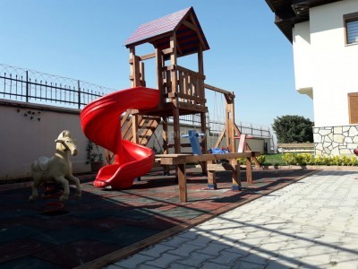 SPİRAL KAYDIRAKLI BAĞLI SALINCAKLI AHŞAP ÇOCUK OYUN PARKI