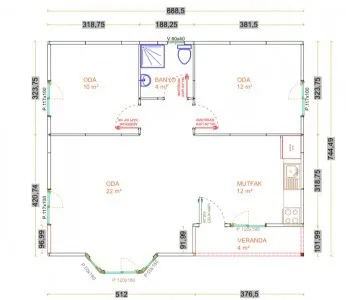 67m2 PREFABRİK ev