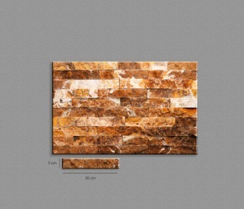 30cm x 5 cm Doğal Mermer Patlatma Taş