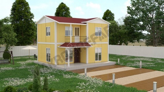 100 m2 prefabrik bina
