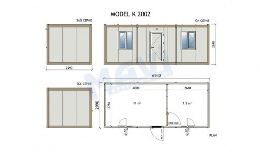 iki odalı konteyner