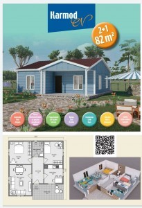 4 MEVSİM RAHAT VE KONFORLU YAŞAYABİLECEĞİNİZ 82 M2 KARMOD PREFABRİK EV