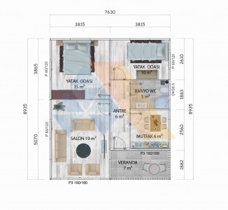 68 m² TEK KATLI KONUT