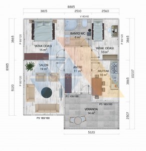 85 m² TEK KATLI KONUT