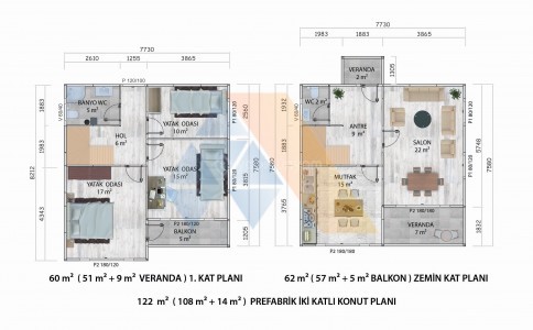 122 m² İKİ KATLI KONUT