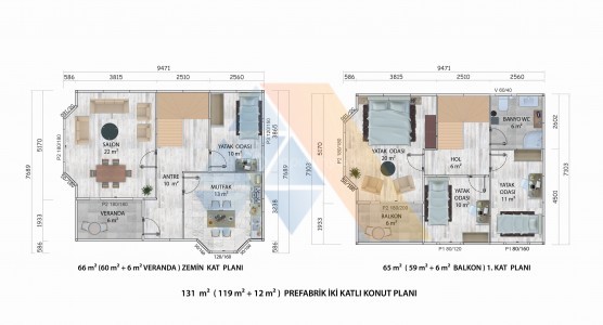131 m² İKİ KATLI KONUT