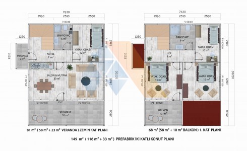 149 m² İKİ KATLI KONUT