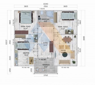 96 m² TEK KATLI KONUT