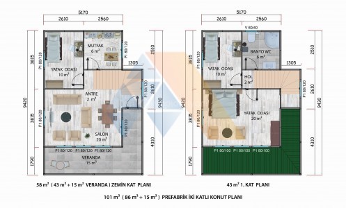 101 m² İKİ KATLI KONUT