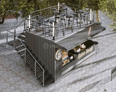 240X600 18 M2 ÖZEL TASARIM MODİYE CAFE KONTEYNER