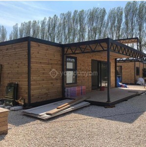 DOĞA KOŞULLARINA UYGUN ÖZEL ÜRETİM AHŞAP KAPLAMA KONUT KONUT KONTEYNER