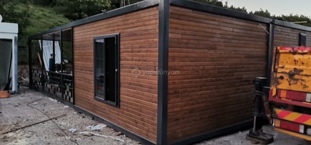 DOĞA KOŞULLARINA UYGUN ÖZEL ÜRETİM AHŞAP KAPLAMA KONUT KONUT KONTEYNER