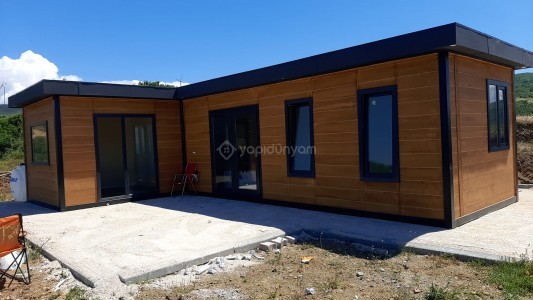 42m2 L MODEL AHŞAP BETOPAN KAPLAMA EV. 1 GÜNDE MONTAJ -İMALATTAN