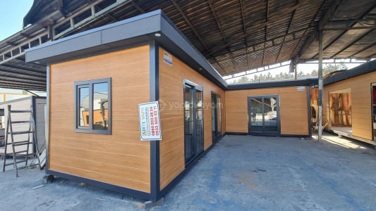 42m2 L MODEL AHŞAP BETOPAN KAPLAMA EV. 1 GÜNDE MONTAJ -İMALATTAN