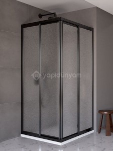 TEKNESİZ KARE SİYAH MİKA DUŞKABİN