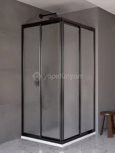 TEKNESİZ KARE SİYAH MİKA DUŞKABİN