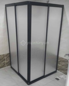 TEKNESİZ KARE SİYAH MİKA DUŞKABİN