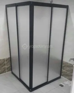 TEKNESİZ KARE SİYAH MİKA DUŞKABİN