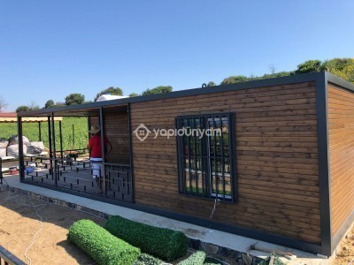 600X800 48 M2 ÖZEL ÜRETİM AHŞAP KAPLAMA BAĞ BAHÇE KONUT KONTEYNER