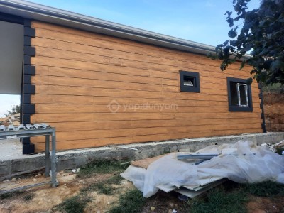 120 M2 3+1 AHŞAP DESEN BETOPAN KAPLAMA PREFABRİK BİNA